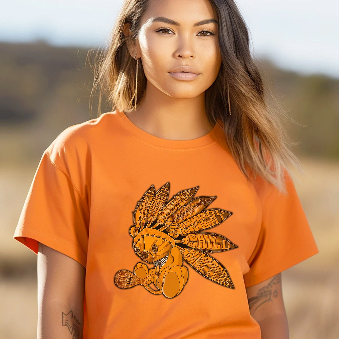 Every Child Matters Feather Indigenous Orange Shirt Day Unisex T-Shirt/Hoodie/Sweatshirt