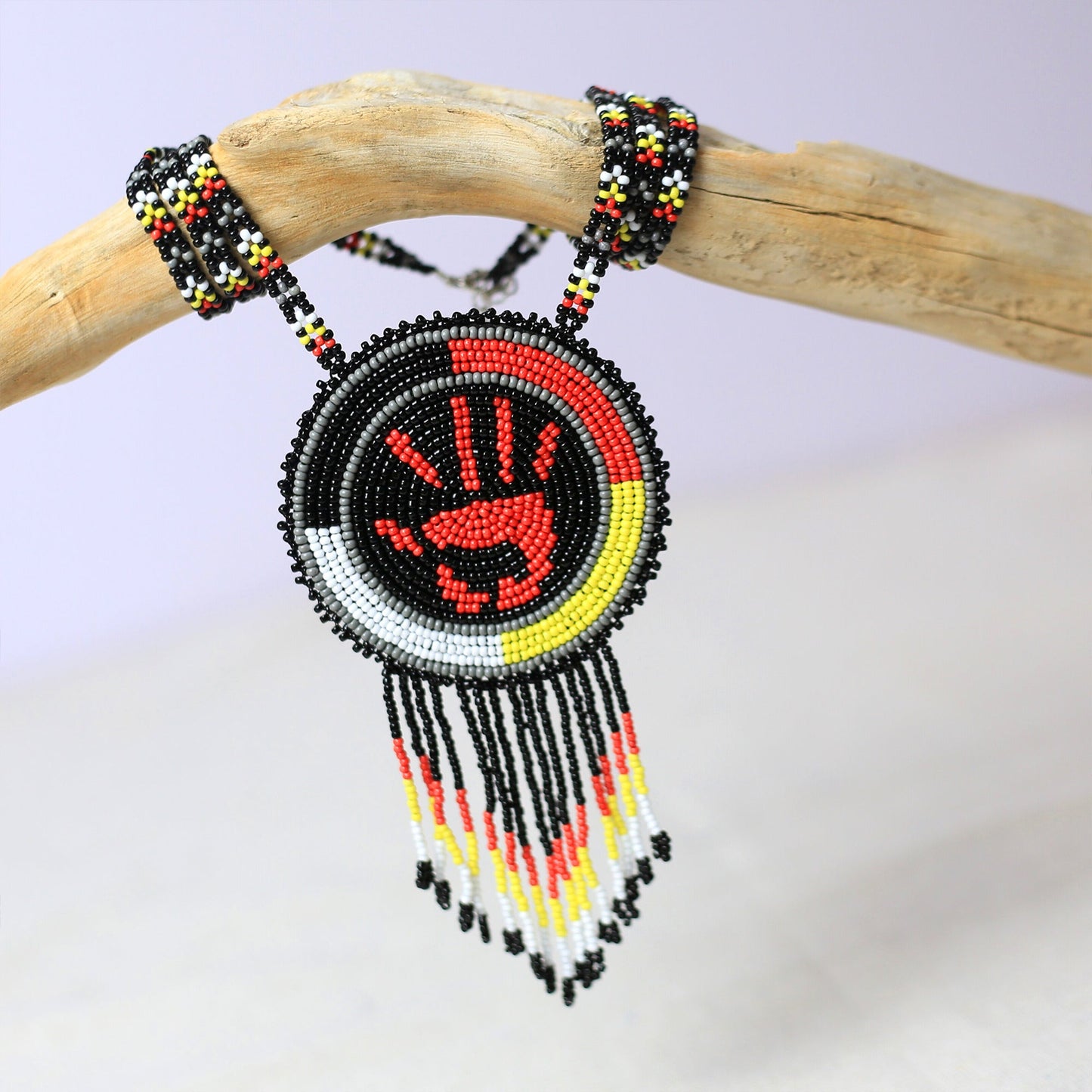 SALE 50% OFF - MMIW Handprint Beaded Choker Necklace Premium Native American Style