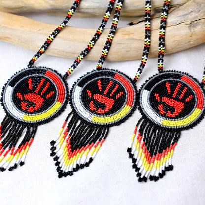 SALE 50% OFF - MMIW Handprint Beaded Choker Necklace Premium Native American Style