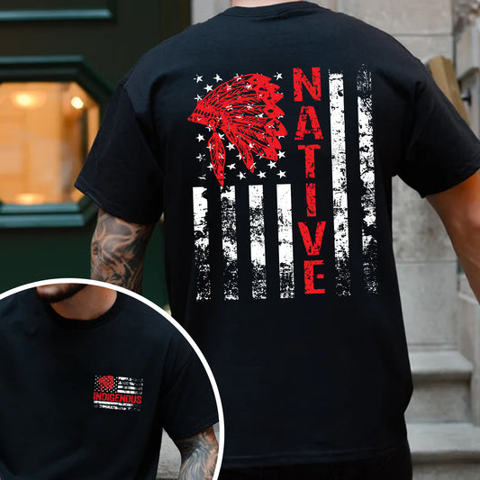 Native Resilience Flagwear Indigenous Strength - Two sides - Unisex T-Shirt/T-Shirt V-Neck/Hoodie/Sweatshirt