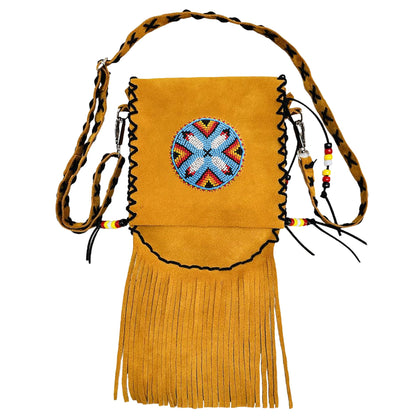 [Sale Off 50%] MMIW Handmade Leather Beaded Bag