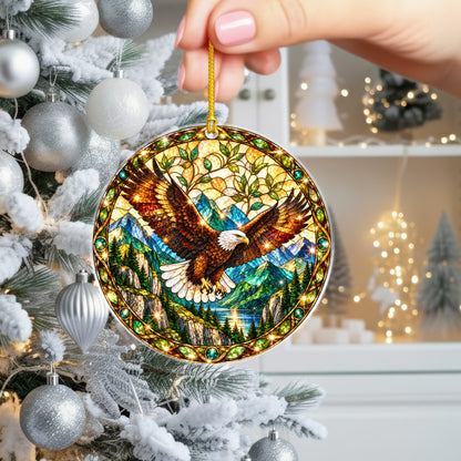 Bald Eagle Acrylic Ornament, Stained Glass Christmas Decor