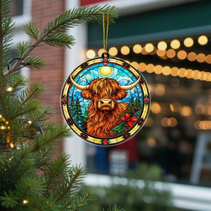 Native American Buffalo Stained Glass Acrylic Ornament