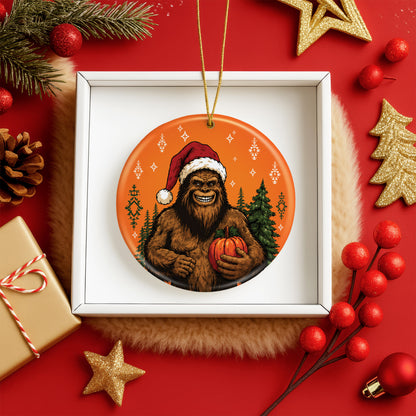 Bigfoot Christmas Ornament Ceramic Native Inspired Sasquatch Holiday Decoration Gift