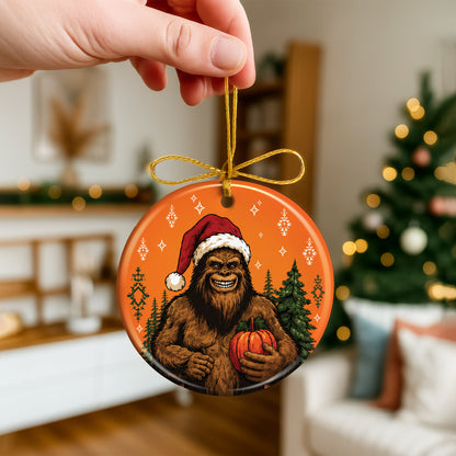 Bigfoot Christmas Ornament Ceramic Native Inspired Sasquatch Holiday Decoration Gift