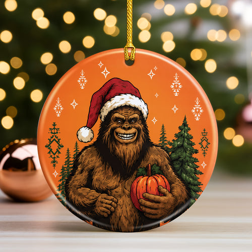 Bigfoot Christmas Ornament Ceramic Native Inspired Sasquatch Holiday Decoration Gift