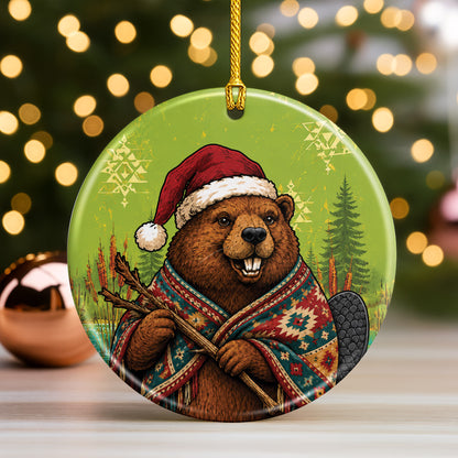 Native Inspired Animals Christmas Ornament Ceramic Holiday Tree Decoration Gift
