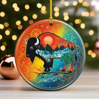 Spirit Animals Christmas Ornament Native Inspired Ceramic Holiday Decoration Gift