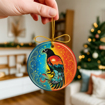 Spirit Eagle Christmas Ornament Native Inspired Ceramic Holiday Decoration Gift