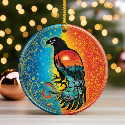Spirit Eagle Christmas Ornament Native Inspired Ceramic Holiday Decoration Gift