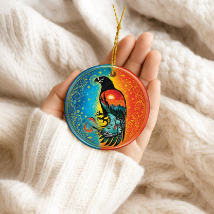 Spirit Eagle Christmas Ornament Native Inspired Ceramic Holiday Decoration Gift