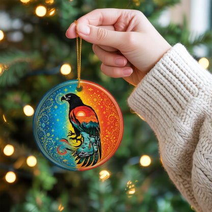 Spirit Eagle Christmas Ornament Native Inspired Ceramic Holiday Decoration Gift