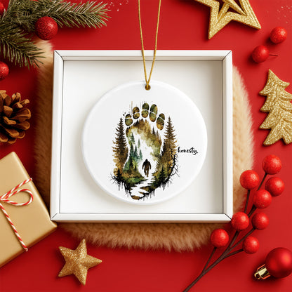 Honesty Bear Paw Ceramic Christmas Ornament Wildlife Forest Holiday Tree Decoration Gift