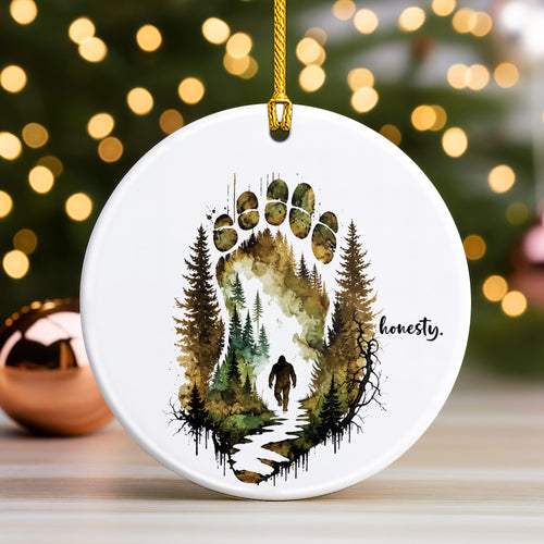 Honesty Bear Paw Ceramic Christmas Ornament Wildlife Forest Holiday Tree Decoration Gift