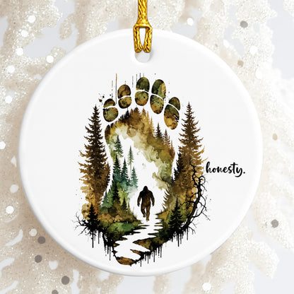 Honesty Bear Paw Ceramic Christmas Ornament Wildlife Forest Holiday Tree Decoration Gift