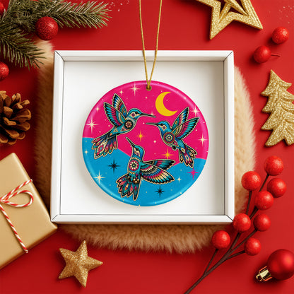 Sacred Hummingbird Spirit Ceramic Ornament Native Inspired Christmas Tree Decor