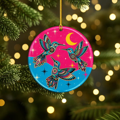 Sacred Hummingbird Spirit Ceramic Ornament Native Inspired Christmas Tree Decor