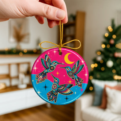 Sacred Hummingbird Spirit Ceramic Ornament Native Inspired Christmas Tree Decor
