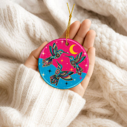Sacred Hummingbird Spirit Ceramic Ornament Native Inspired Christmas Tree Decor