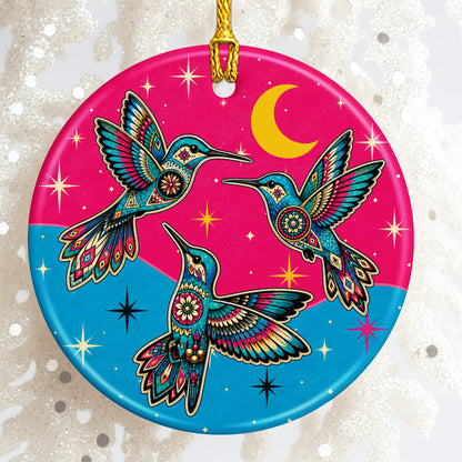 Sacred Hummingbird Spirit Ceramic Ornament Native Inspired Christmas Tree Decor