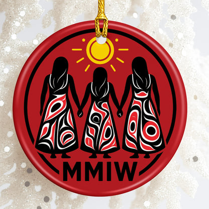 MMIW Inspired Ceramic Ornament Indigenous Women Holiday Decor