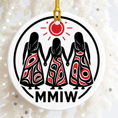 MMIW Inspired Ceramic Ornament Indigenous Women Holiday Decor