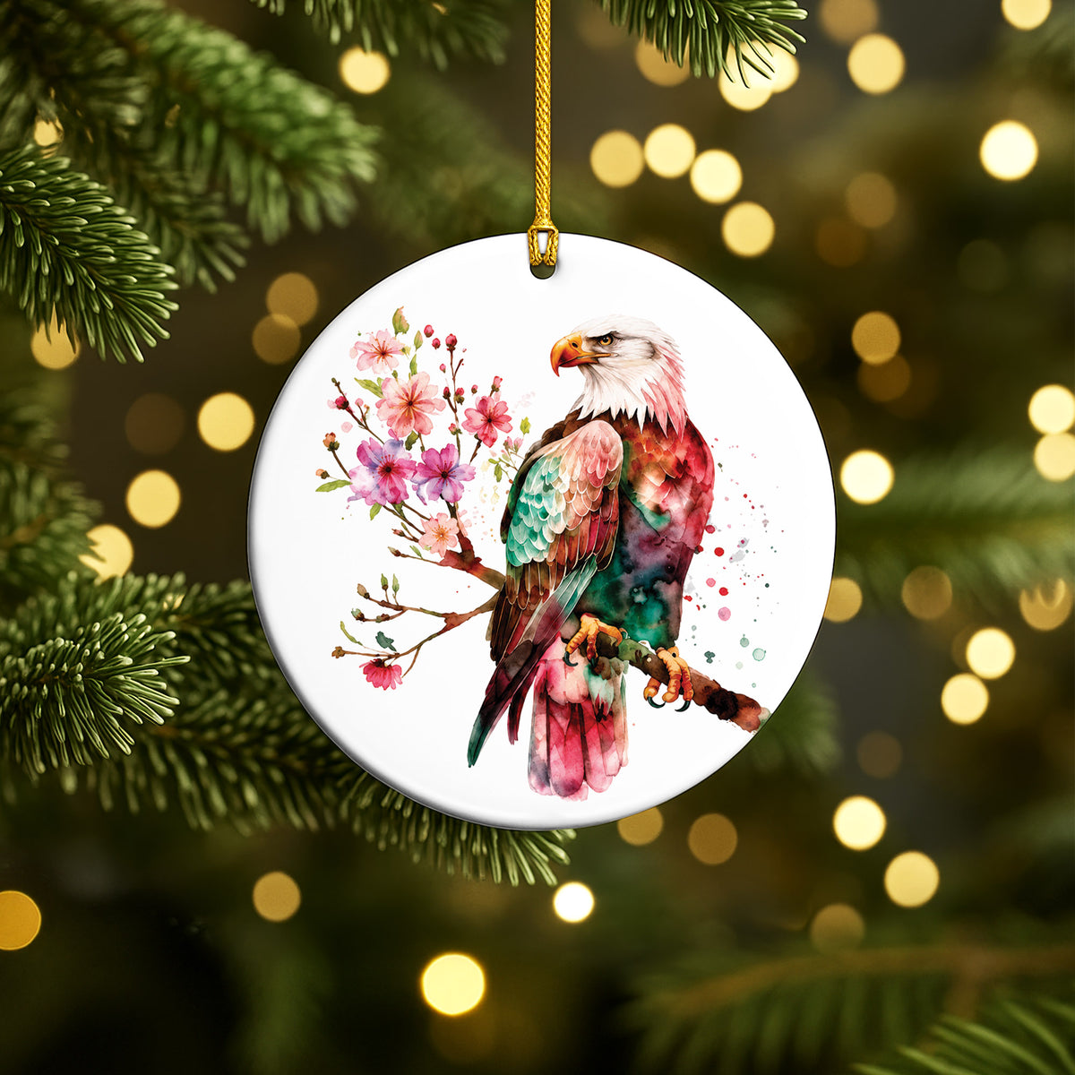 Eagle Ceramic Christmas Ornament - Native Inspired Holiday Decor