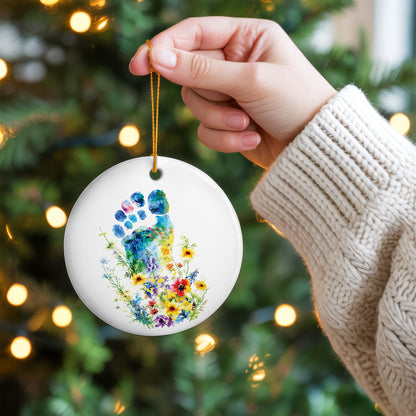 Watercolor Bigfoot Ceramic Ornament - Christmas Tree Decoration