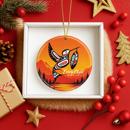 Every Child Matters Ceramic Ornament - Orange Holiday Decor