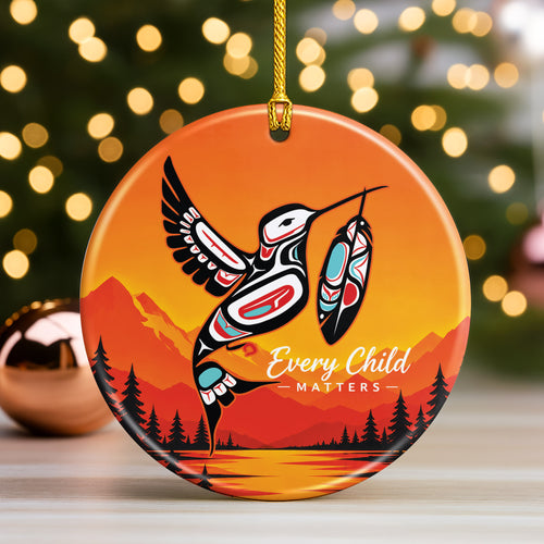 Every Child Matters Ceramic Ornament - Orange Holiday Decor
