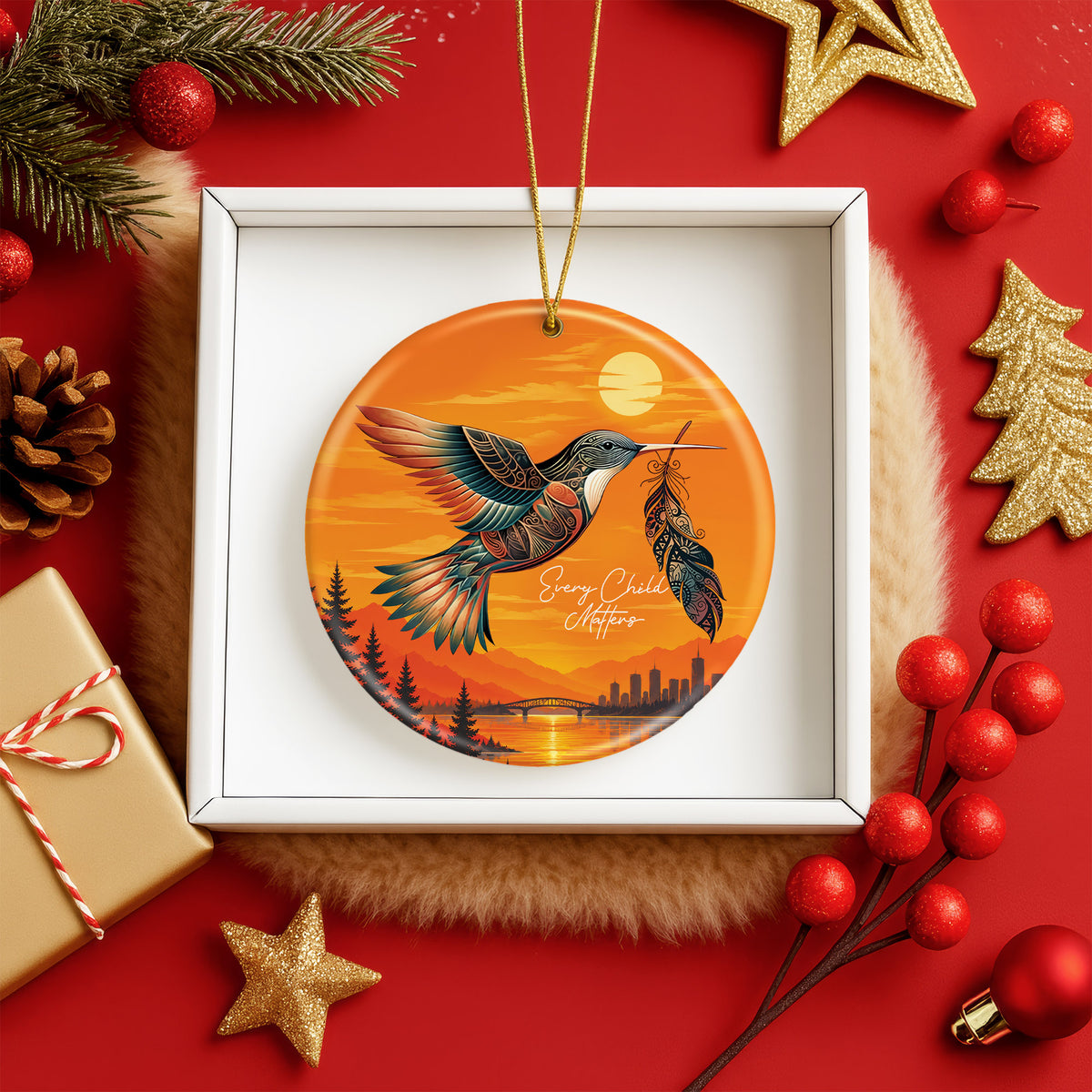 Hummingbird Ceramic Ornament - Every Child Matters Gift Decor