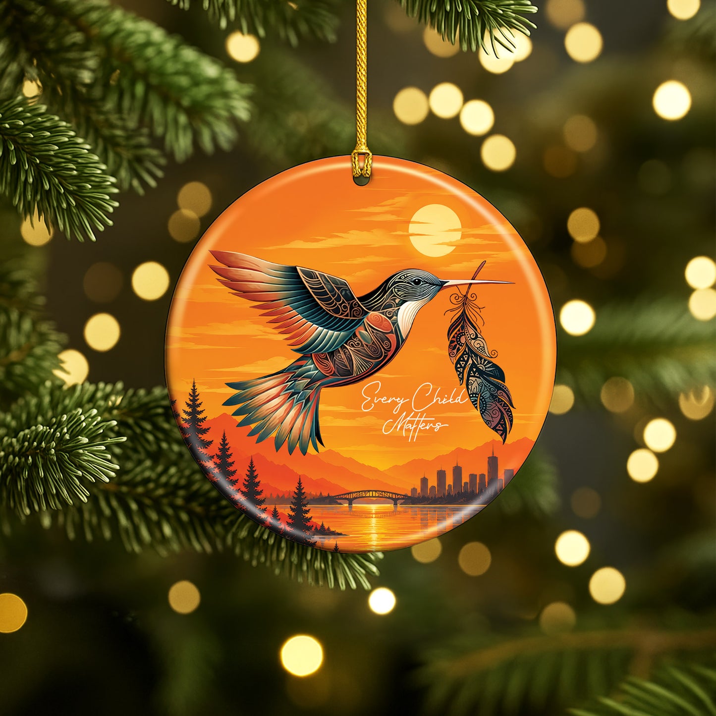 Hummingbird Ceramic Ornament - Every Child Matters Gift Decor