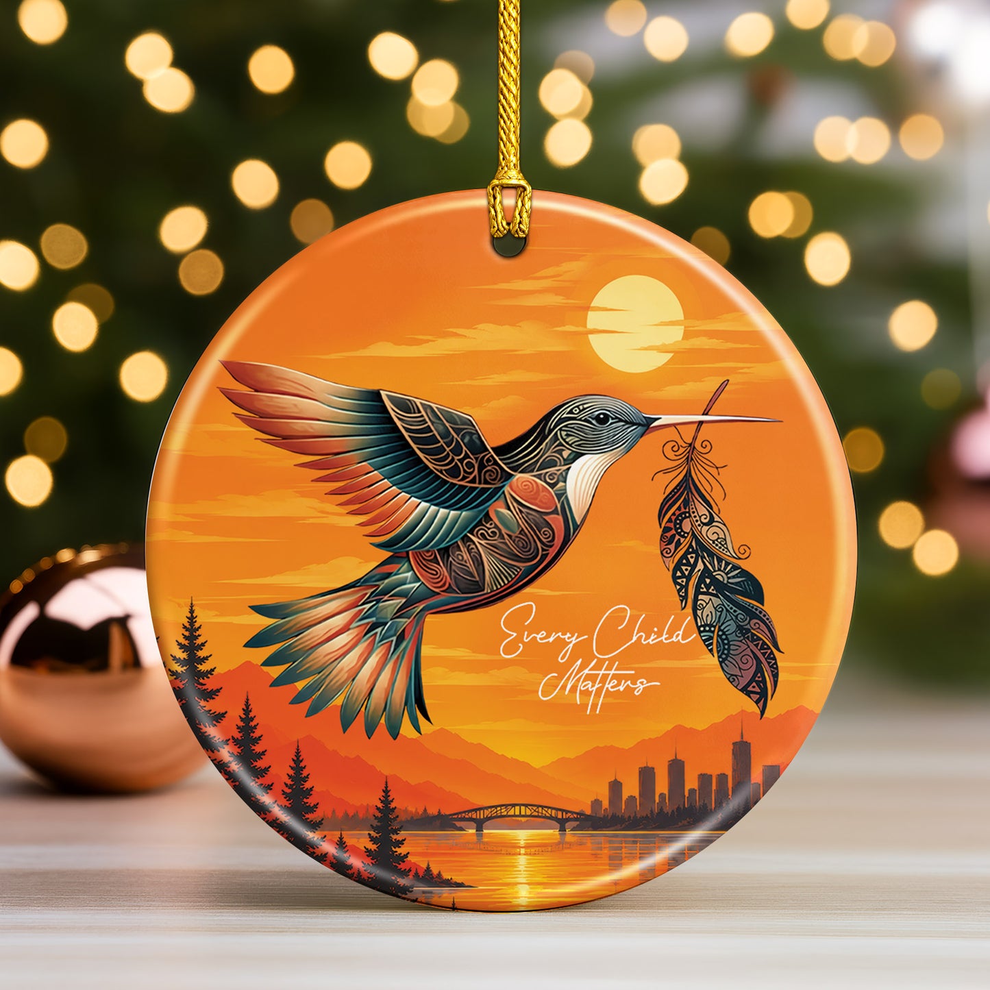 Hummingbird Ceramic Ornament - Every Child Matters Gift Decor