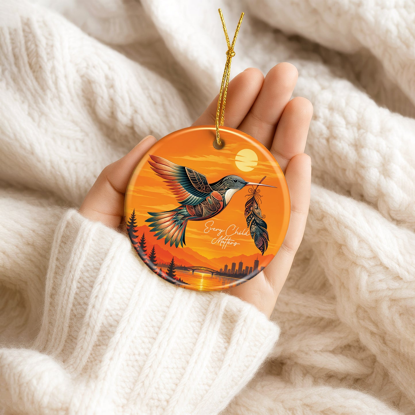 Hummingbird Ceramic Ornament - Every Child Matters Gift Decor