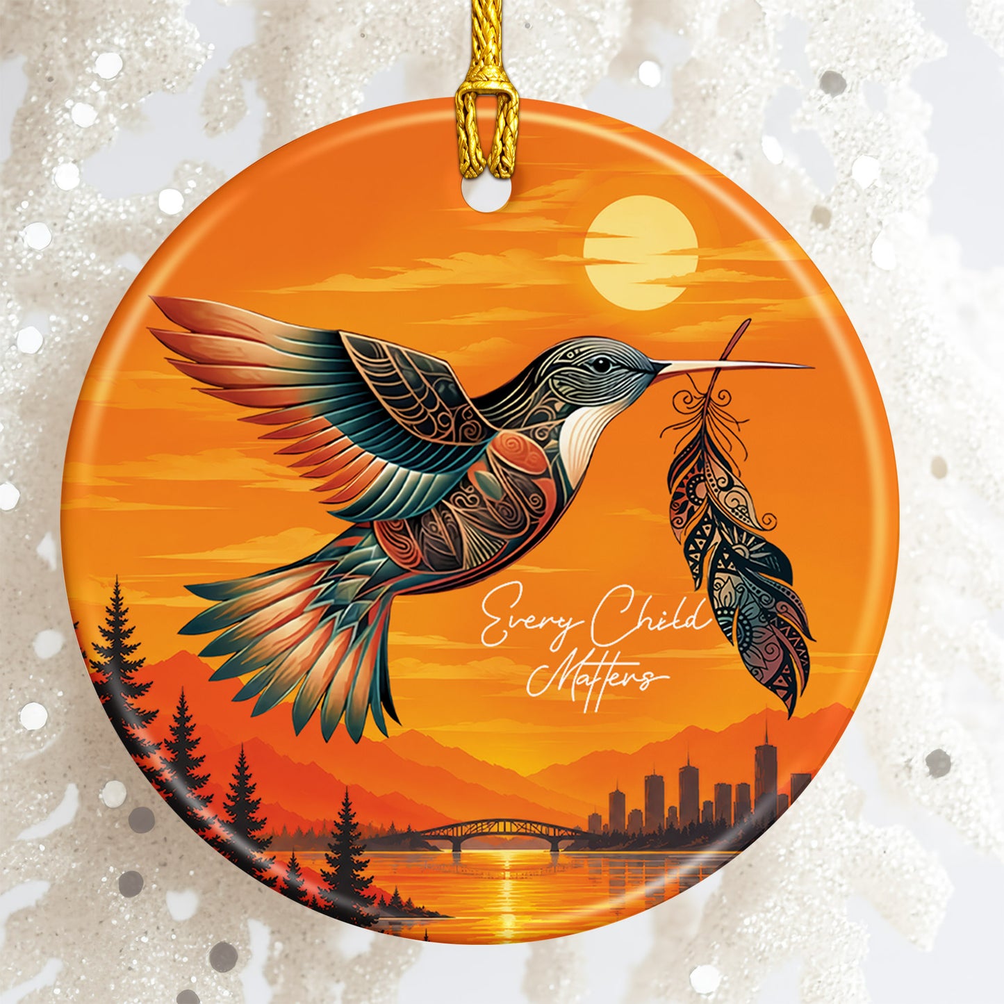 Hummingbird Ceramic Ornament - Every Child Matters Gift Decor