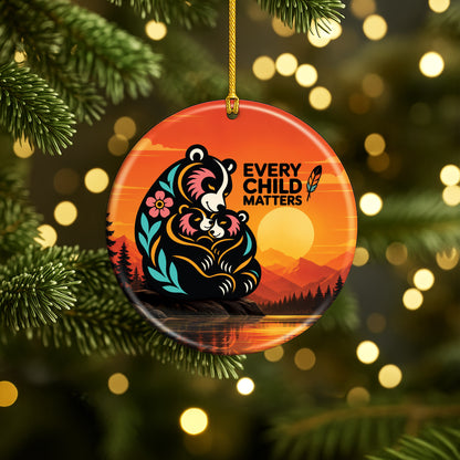 Bear Family Ceramic Ornament - Every Child Matters Gift Decor