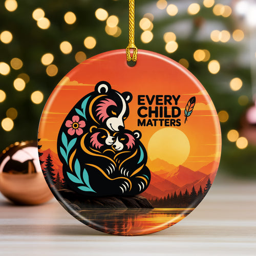Bear Family Ceramic Ornament - Every Child Matters Gift Decor