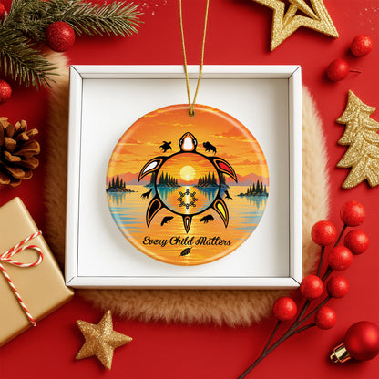 Every Child Matters Turtle Ceramic Ornament - Holiday Decor Gift