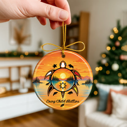 Every Child Matters Turtle Ceramic Ornament - Holiday Decor Gift