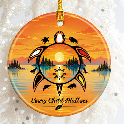 Every Child Matters Turtle Ceramic Ornament - Holiday Decor Gift