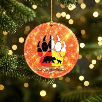 Every Child Matters Bear Ceramic Ornament - Holiday Decor Gift