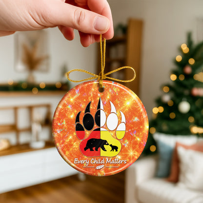 Every Child Matters Bear Ceramic Ornament - Holiday Decor Gift