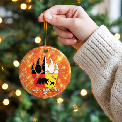 Every Child Matters Bear Ceramic Ornament - Holiday Decor Gift