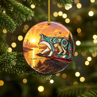 Every Child Matters Fox Ceramic Ornament - Meaningful Holiday Decoration