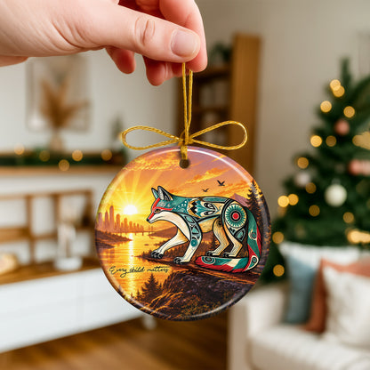 Every Child Matters Fox Ceramic Ornament - Meaningful Holiday Decoration