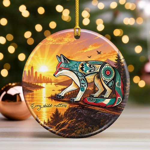 Every Child Matters Fox Ceramic Ornament - Meaningful Holiday Decoration