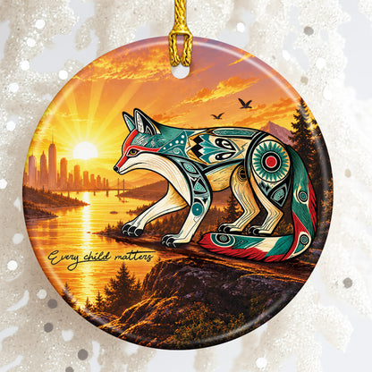 Every Child Matters Fox Ceramic Ornament - Meaningful Holiday Decoration