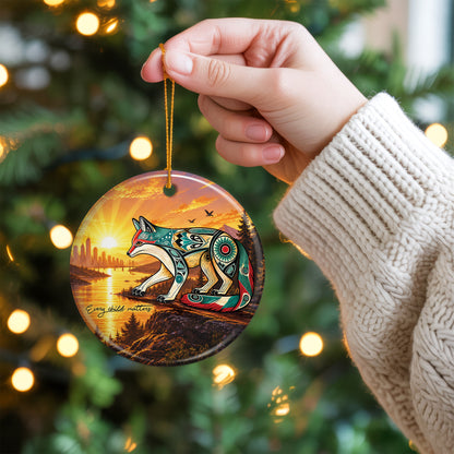 Every Child Matters Fox Ceramic Ornament - Meaningful Holiday Decoration