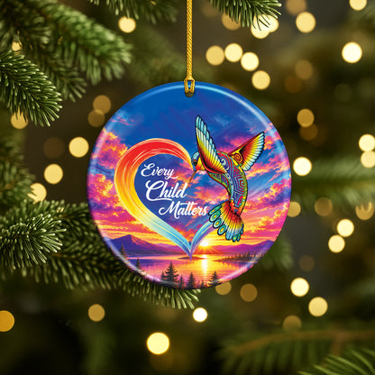 Every Child Matters Hummingbird Ceramic Ornament - Holiday Decoration