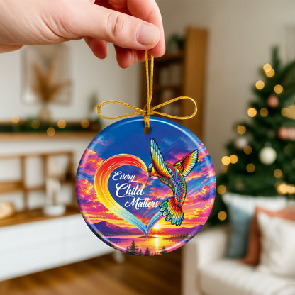 Every Child Matters Hummingbird Ceramic Ornament - Holiday Decoration